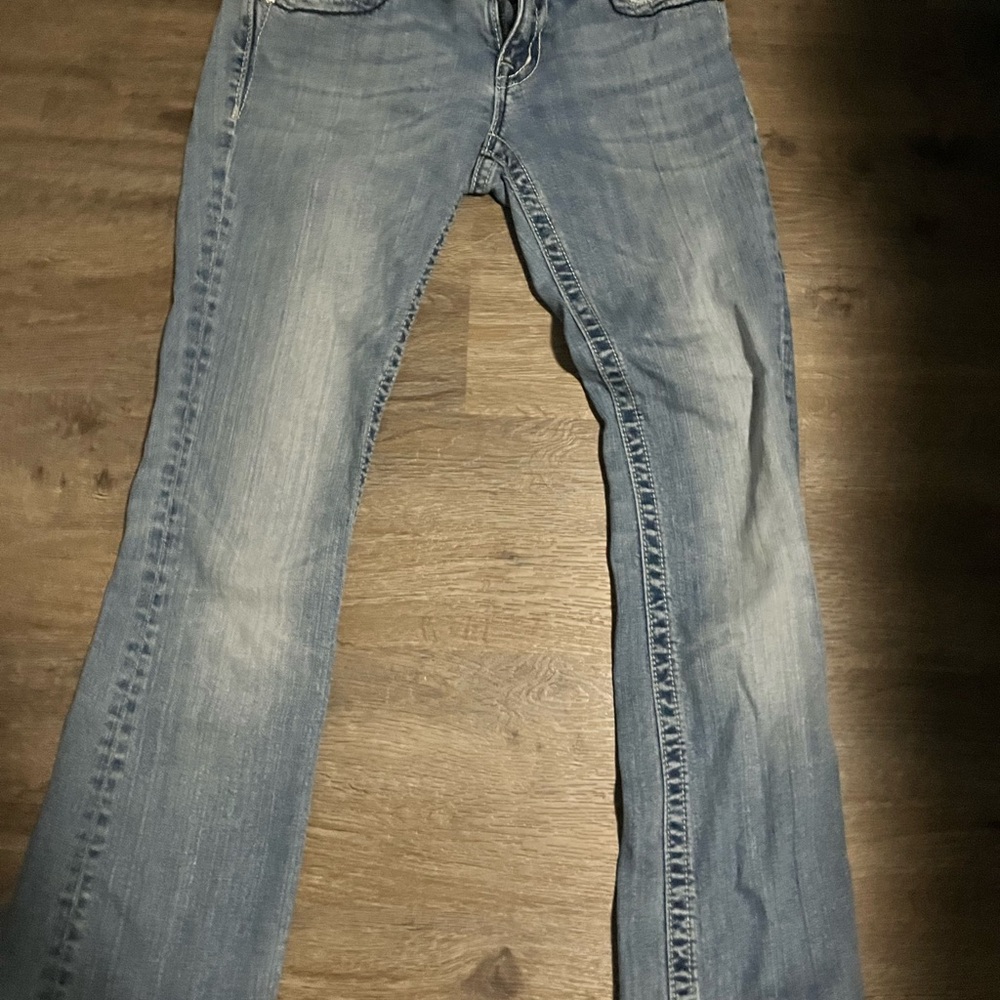 Miss Me Light Blue Boot Cut Jeans with Embellished Pockets - Picture 4 of 4